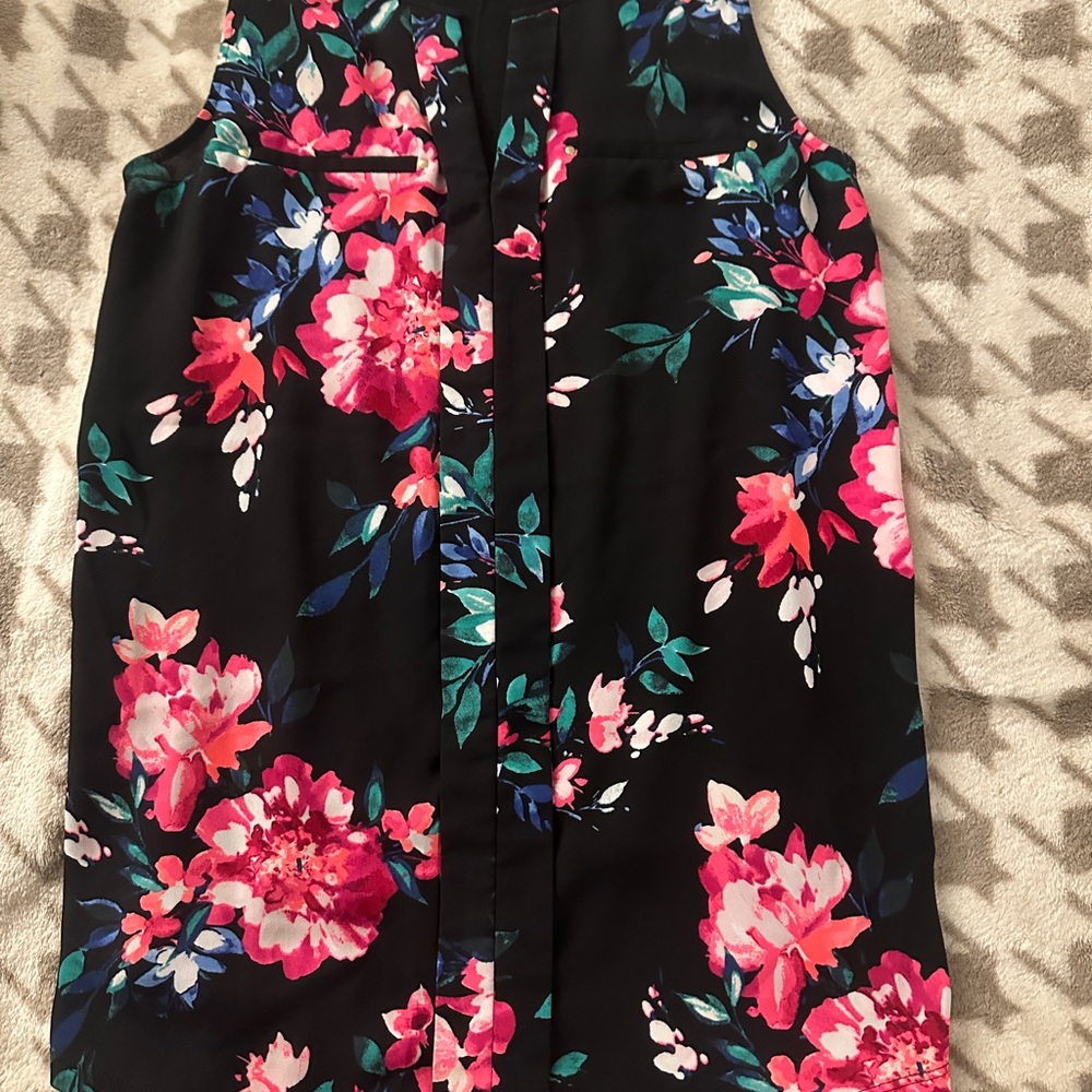 Express Black and Multicolor Floral Dress